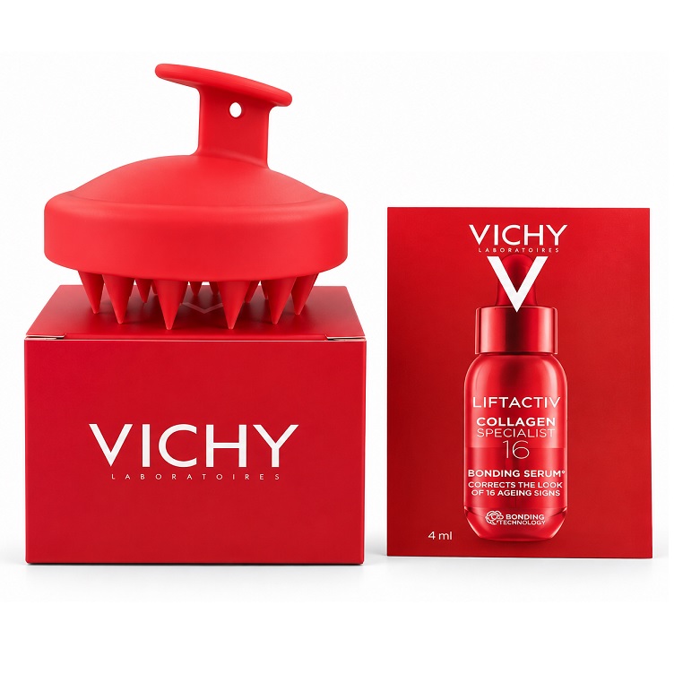 Με αγορές Vichy Collagen Specialist 16 & Dercos Collagen Filler 2 ΔΩΡΑ Βουρτσα Μαλλιων & Collagen Serum 4ml