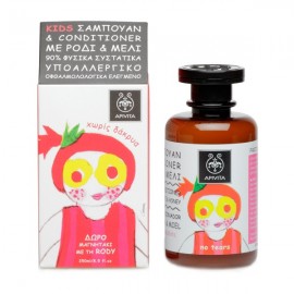 Παιδικό Σαμπουάν Και Κρέμα Μαλλιών Με Μέλι Και Ρόδι Gentle Kids Shampoo & Conditioner Apivita 250 ml