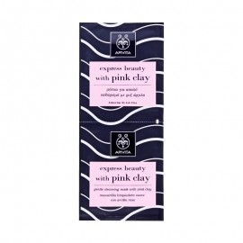 Μάσκα Για Απαλό Καθαρισμό Με Ροζ Άργιλο Pink Clay Express Beauty Apivita 2x8ml