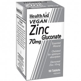 Συμπλήρωμα Διατροφής Με Ψευδάργυρο Zinc Gluconate (70mg) Health Aid Tabs 90 Τμχ