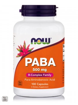 Αντιοξειδωτικό Συμπλήρωμα Διατροφής PABA 500 mg Now 100 caps