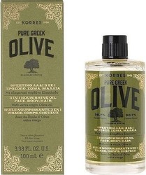 Korres Pure Greek Olive 3 in 1 Nourishing Oil Face Body Hair 100 ml