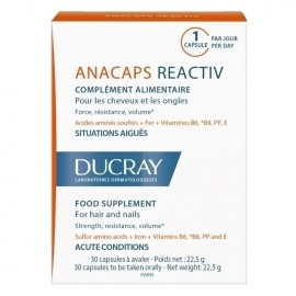 Συμπλήρωμα Διατροφής για Μαλλιά και Νύχια Anacaps Reactiv Ducray 30 caps