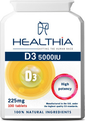 HEALTHIA D3 5000 IU CAPS 100TMX