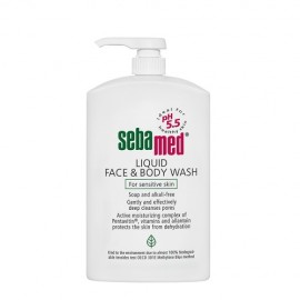 Ηπιος Καθαρισμός Ευαίσθητου Προσώπου και Σώματος  Sensitive Skin Liquid Face & Body Wash  Sebamed 1000 ml