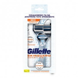 Ξυριστική Μηχανή Skinguard Sensitve και 2 Ανταλλακτικά Gillette