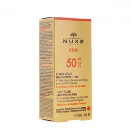 Αντηλιακή Αντιγηραντική Κρέμα Προσώπου Καφέ Κηλίδες Κανονικές Μικτές Επιδερμίδες Light Fluid SPF50 High Protection Nuxe 50 ml
