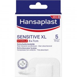 Hansaplast Αντιβακτηριακός Eπίδεσμος Tραύματος Sensitive XL 6X7cm 5τμχ