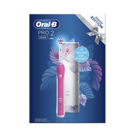 Oral B Επαναφορτιζόμενη Ηλεκτρική Οδοντόβουρτσα & Θήκη Ταξιδίου Pro 2 2500 Pink Design Edition 1τμχ