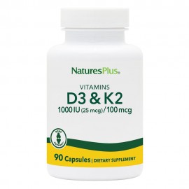 Natures Plus Βιταμίνες D3 1000IU & K2 100 MCG Vitamin D3 1000mg /  K2 100MCG  90 caps