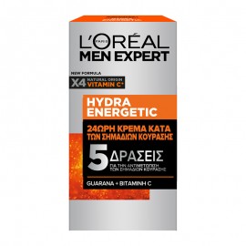 LOreal Men Expert Ανδρική 24ωρη Κρέμα Κατά των Σημαδιών Κούρασης  Hydra Energetic 24h Anti-Fatigue Moisturizer 5Actions 50ml