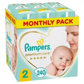 Βρεφικές Πάνες No.2  (4-8 kg) Μηνιαία Συσκευασία Premium Care Mini Monthly Pack Pampers 240 τμχ