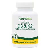 Natures Plus Βιταμίνες D3 1000IU & K2 100 MCG Vitamin D3 1000mg /  K2 &hellip;