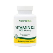 Natures Plus Vitamin D3 Βιταμίνη για το Ανοσοποιητικό 1000iu 30 μαλακέ &hellip;