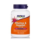 Συμπλήρωμα Χολίνης & Ινοσιτόλης Choline & Inositol 250/250mg Now 100 c &hellip;