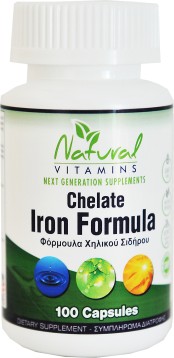 Natural Vitamins Συμπλήρωμα Σιδήρου Vegan Chelate Iron Formula 100vcap &hellip;