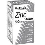 Health Aid  Ψευδάργυρος Zinc Citrate 100mg 100tabs