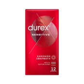 Durex Sensitive Προφυλακτικά Λεπτά Κανονική εφαρμοργή 12 τεμάχια