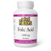 Natural Factors Folic Acid 1000μg Φολικό Οξύ για το Νευρικό Σύστημα κα …