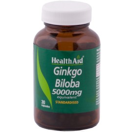 Για Την Καλή Υγεία Του Κυκλοφορικού Συστήματος Ginkgo Biloba (5000mg) Health Aid Caps 30 Τμχ
