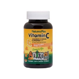 Natures Plus Βιαταμίνη C 125 mg για Παιδιά Σε Μασώμενες Ταμπλέτες Με Γεύση Πορτοκάλι Vitamin C Animal Parade Orange Flavor  90 chew.tabs