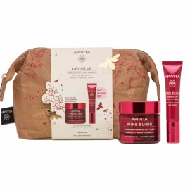 Apivita Lift Me Up Σετ Περιποίησης Wine Elixir Κρέμα Προσώπου Πλούσιας Υφής  50ml & Κρέμα Ματιών  15ml & Nεσεσερ