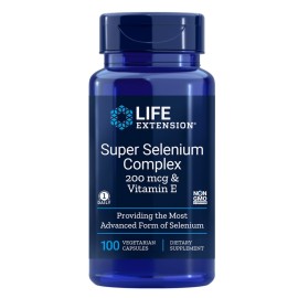 Life Extension Super Selenium Complex 200mcg & Vitamin E Συμπλήρωμα Διατροφής με Αντιοξειδωτική Δράση για Φυσιολογική Λειτουργία του Θυρεοειδούς Αδένα 100veg caps