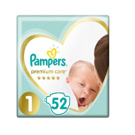 Premium Care Πάνες Μέγεθος 1 (2-5kg) Pampers 52 τμχ