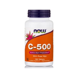 Βιταμίνη C 500 mg Με Σκόνη Από τους Καρπούς της Αγριοτριανταφυλλιάς Vitamin C-500mg with Rose Hips Now 100tabs