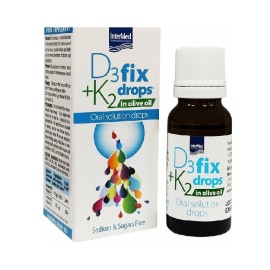 Intermed Συμπλήρωμα Διατροφής Για Το Ανοσοποιητικό Σε Σταγόνες D3+K2 Fix Drops In Olive Oil Oral Drops 12ml