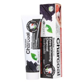 Οδοντόκρεμα με Ενεργό Άνθρακα & Φθόριο Extra Whitening Charcoal Toothpaste Dr.Organic 100ml