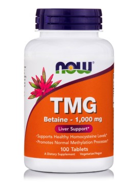 Συμπλήρωμα Διατροφής Για Υγεία Καρδιαγγειακού Συστήματος TMG Betaine 1000mg Now 100caps