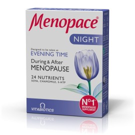 Vitabiotics Συμπλήρωμα Διατροφής για την Εμμηνόπαυση Menopace Night  30 caps