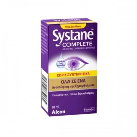 Alcon Systane Complete Λιπαντικές Οφθαλμικές Σταγόνες για τα Συμπτώματα της Ξηροφθαλμίας Όλα σε Ένα 10ml