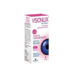 Λιπαντικό Οφθαλμικό Διάλυμα με Υαλουρονικό Νάτριο σε Σταγόνες Visionlux Lubrucating Eye Drops Novax 10ml