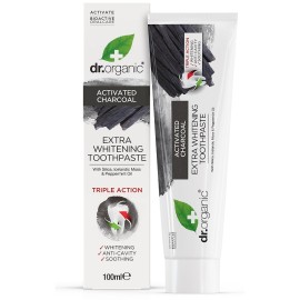 Dr.Organic Οδοντόκρεμα με Ενεργό Άνθρακα & Φθόριο Extra Whitening Charcoal Toothpaste 100ml