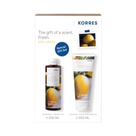 Korres Promo The Gift of a Scent Fresh Basil Lemon Βασιλικός Λεμόνι Αφρόλουτρο 250ml + Γαλάκτωμα Σώματος 200ml