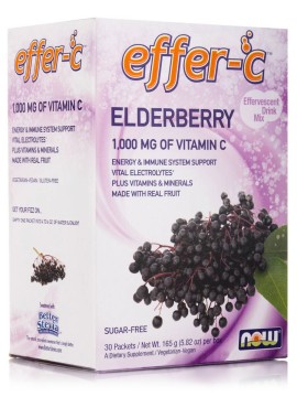 Σαμπούκο Με Βιταμίνη C Για Ενίσχυση Ανοσοποιητικού Συστήματος Αναβράζουσα Μορφή Effer-C Elderberry Vitamin C Now 30 τμχ