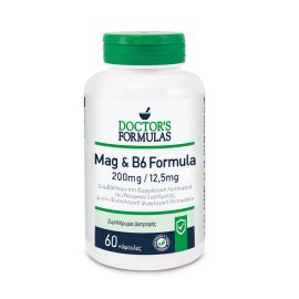 Doctors Formula Συμπλήρωμα για Φυσιολογική Λειτουργία του Νευρικού Συστήματος Mag 200mg & B6 12,5mg Formula  60caps