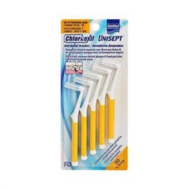Μεσοδόντια Βουρτσάκια Κίτρινα Interdental Brushes SSS 0,7mm Unisept Chlorhexil 5 τμχ