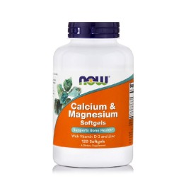 Συμπλήρωμα Διατροφής Για Υγεία Οστών Calcium & Magnesium with Vitamin D & Zinc Now 120 softgels