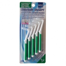 Μεσοδόντια Βουρτσάκια Πράσινα Interdental Brushes SS 0,8mm Unisept Chlorhexil 5 τμχ