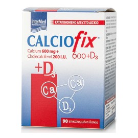 Intermed Calciofix 600mg Συμπλήρωμα Διατροφής 600mg Ca & 200IU D3 90 tabs