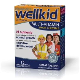 Vitabiotics Μασώμενη Πολυβιταμίνη για Παιδιά Wellkid Multi-Vitamin Smart Chewable  30ch.tabs