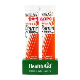 Προσφορά 1+1 Δώρο Βιταμίνη C 1000mg  Health Aid  2Χ20 αναβράζοντα δισκία