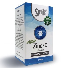 Smile Συμπλήρωμα Ψευδαργύρου 15mg με Βιταμίνη C  Zinc+C 60caps