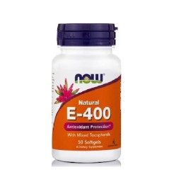 Βιταμίνη Ε Φυσική Μορφή 400 IU Natural E-400 Mixed Tocopherols Now 50 softgels
