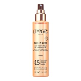 Αντηλιακό Γαλάκτωμα Αντιγήρανσης Σώματος  SPF15 Sunissime Protective Body Milk Anti-Aging Global Lierac 150 ml