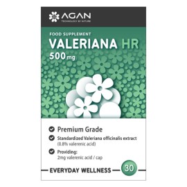 Agan Συμπλήρωμα διατροφής με Eκχύλισμα Bαλεριάνας Valeriana HR 500mg 30tabs