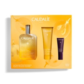 Caudalie Promo The Brightening Glow Essentials​ Σετ για Ενυδάτωση και Λάμψη με Soleil des Vignes Oil Elixir 100 ml, ΔΩΡΟ Αφρόλουτρο Soleil des Vignes 50 ml, ΔΩΡΟ Premier Cru Κρέμα Ματιών 5 ml